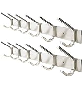 WEBI 2 Packs, Heavy Duty Stainless Steel 304 Hook Rail Coat Rack, Satin Finish, Great Home Storag...