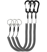 Lix&Rix Retractable Safety Coiled Lanyard with Aluminium Alloy Carabiner Clip, Black/Blue/Green/R...