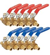 Hourleey 10 Pieces 1/2 Inch Pex Brass Full Port Shut Off Ball Valve HOT AND COLD, Quarter Turn HO...