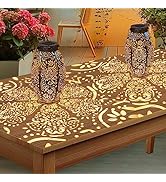 2Pack Owl Solar Outdoor Lanterns Waterproof, Large Decorative Garden Solar Lights for Table, Pati...