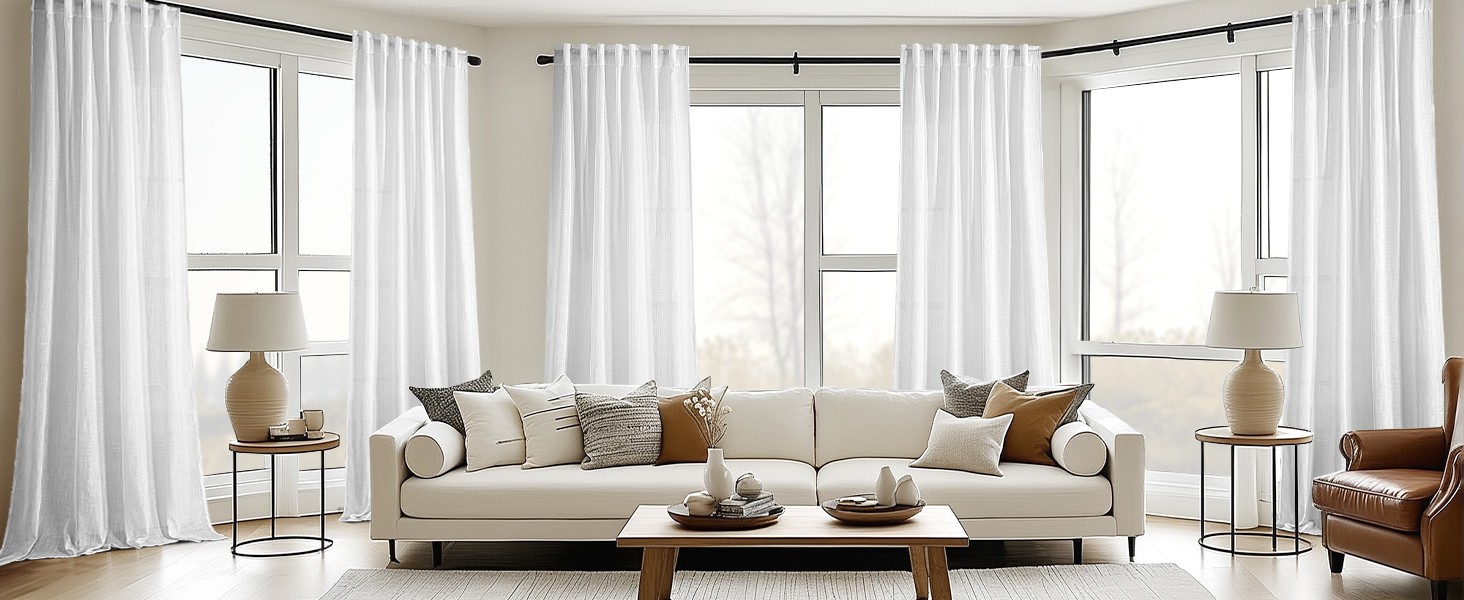 white curtains