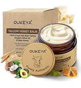 OUKEYA Beef Tallow for Face Nourishing Tallow & Honey Cream for Deep Hydration, Skin Firming & So...