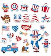 JarThenaAMCS Patriotic Thick Gel Clings Red Blue White Star American Flag Reusable Gel Stickers f...