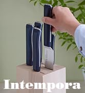 Opinel Intempora Knife Block with 5 Knives, Beech Wood Knife Block, Knife Set