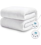 Thermylux Electric Mattress Pad Queen Size Quilted Wave 10 Heat Settings & Dual Control with 12 H...