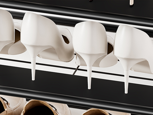 Metal Shoe Rack Organizer Wooden Shoe Storage for Entryway