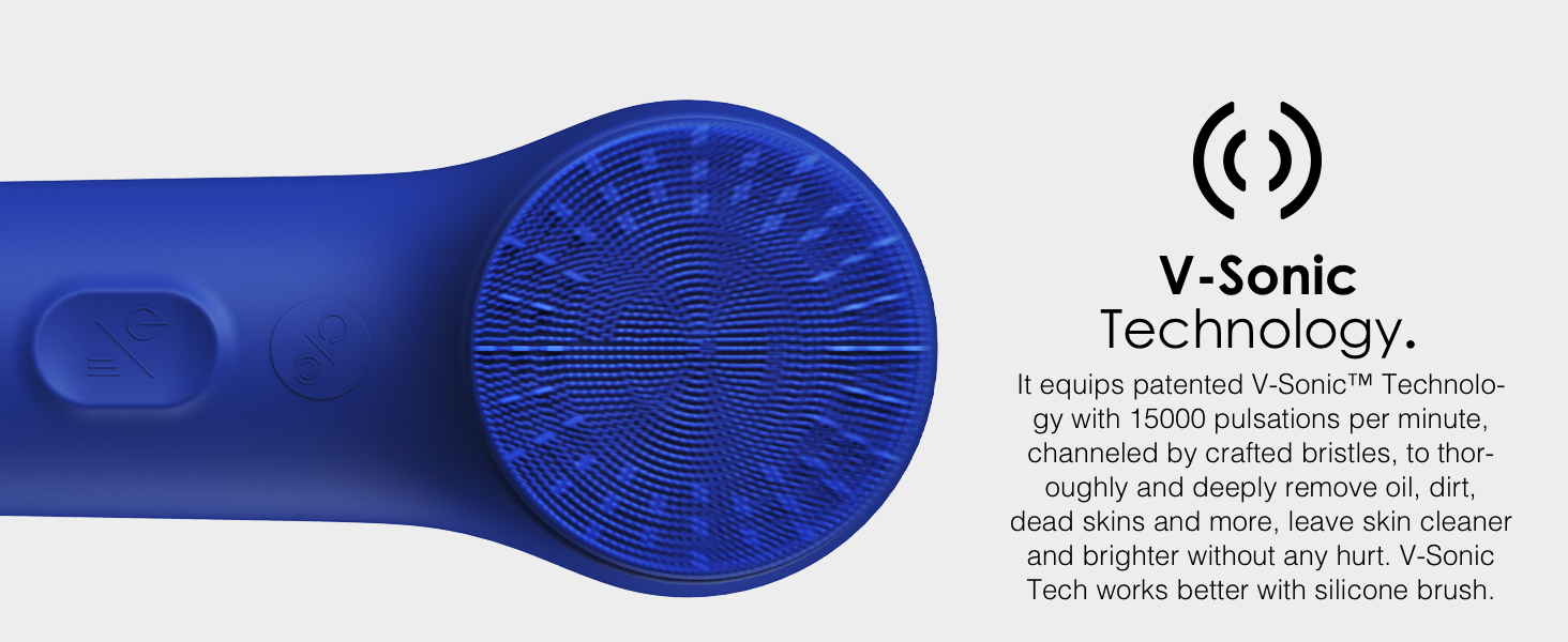 V-Sonic face scrubber facial cleansing brush silicone