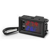 DROK 12V/24V Temperature Controller LED Display Temperature Monitor 1m