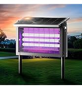 Solar Powered Mosquito Zapper, 4500V Outdoor Bug Zapper with 15W Solar Panel, Waterproof Cordless...