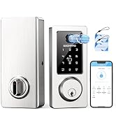 Keyless Entry Door Lock - Fingerprint Smart Door Lock with Bluetooth App, Electronic Keypad, IC C...