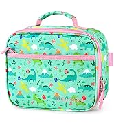 mibasies Kids Lunch Box for Girls Toddler, Insulated and Reusable Lunch Bag for School, Light Gre...