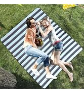 HX&OD Outdoor Picnic Blanket Extra Large, 80”x60” Waterproof Picnic Mat Foldable Camping Blanket ...