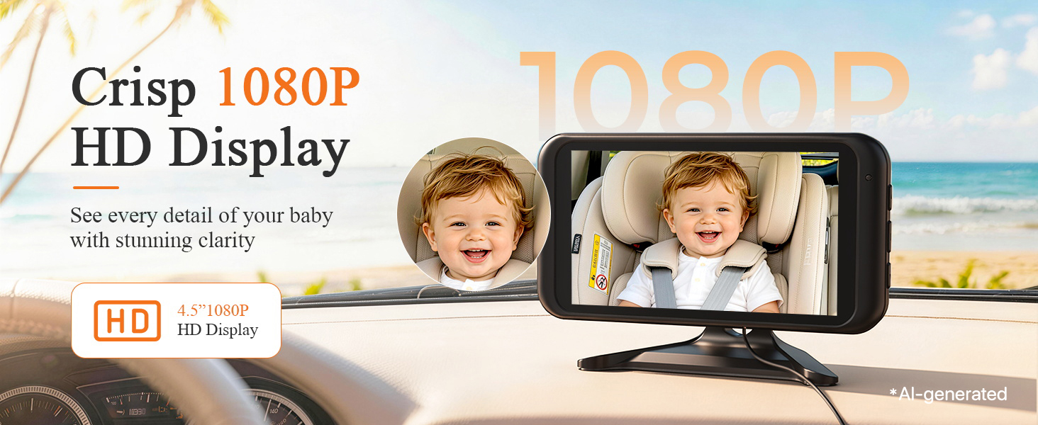 Baby Car Camera with Video Recording & Playback