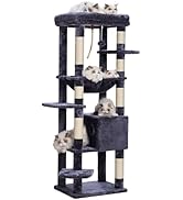 Heybly Cat Tree for Large Cats 20 lbs Heavy Duty,60 inches XXL Cat Tower for Indoor Cats,Multi-Le...