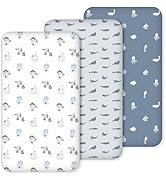Nap Mat Sheet 47"x24", 3 Pack Blue Ocean Sailor Baby Crib Sheets Fitted Elastic Corners, Preschoo...