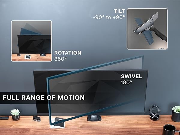 Pneumatic Arm Ultrawide Monitor Desk Mount