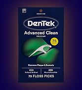 DenTek Triple Clean Advanced Clean Floss Picks, No Break & No Shred Floss, 150 Count