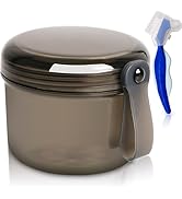 Mckkor Denture Bath Case Box, Leak Proof Denture Cups for Soaking Full & Partial Dentures, Retain...