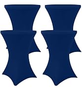 Moosfor Spandex Cocktail Table Covers 4 Pack, Elastic Fitted Stretch Table Cloth, Round High Top ...