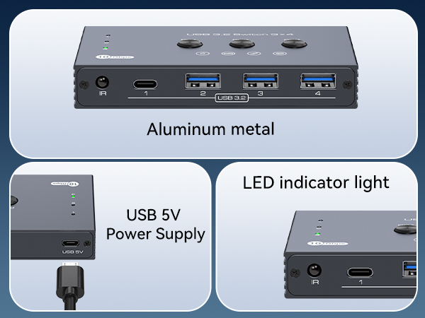 THXCDBID USB 3.2 Switch 3 PC Sharing 4 USB Port
