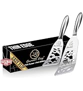 Stainless Steel Fish Spatula Set – Funky Fish Edition, 1 Large Fish Turner + 1 Small Metal Spatul...