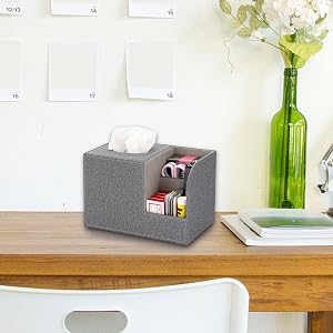 Creative Tissue Holder with Storage Compartment for Office Desk