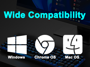 Large Print Backlit Keyboard, Quiet Wired USB Lighted Computer Keyboards with 7-Color Backlit
