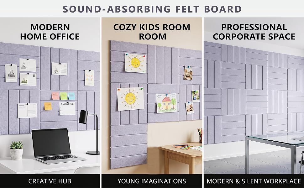 felt bulletin board tiles self adhesive removable wall mounted sound absorbing panels acoustic