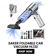Saker Car Vacuum Portable Cordless17000PA Handheld Vacuum Rechargeable Foldable Vacuum Cleaner wi...