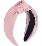 WantGor Knotted Headband for Women, Top Knot PU Headbands Wide Hair Bands Fashion Head Bands Cute...
