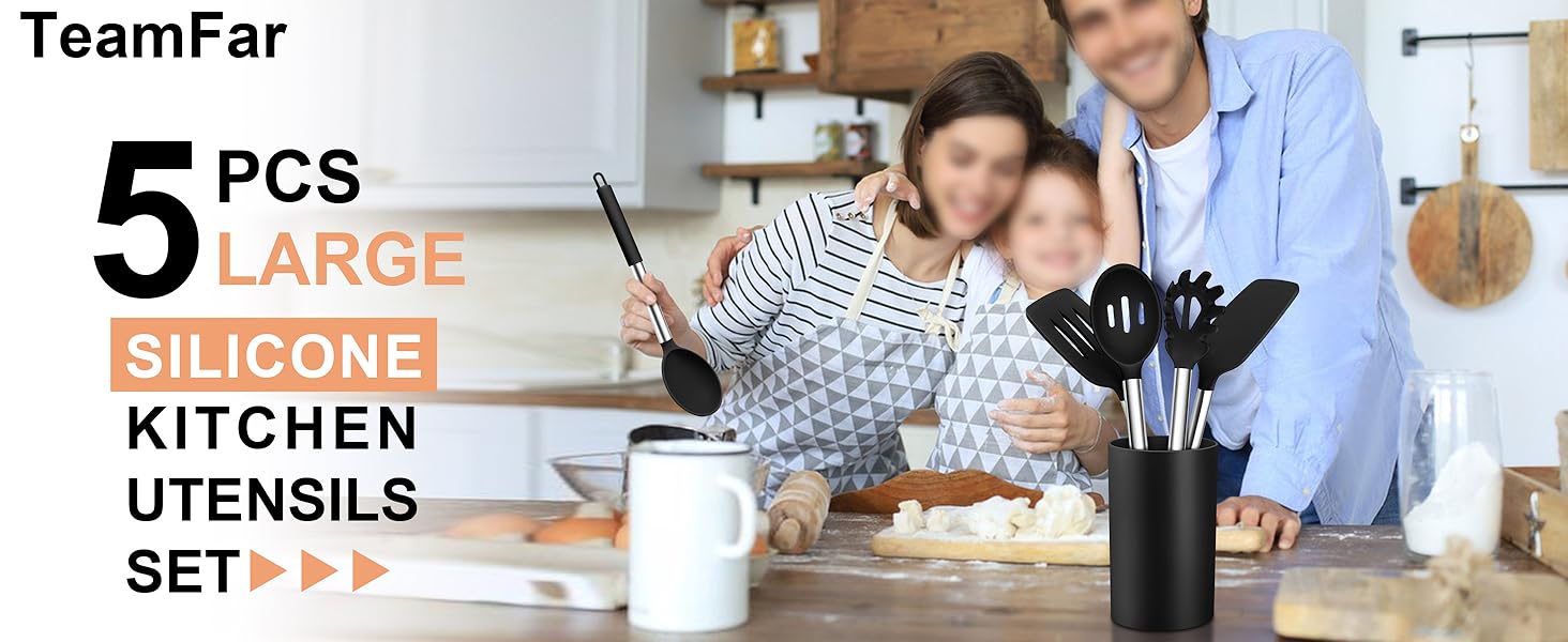 silicone kitchen cooking utensils set of 5