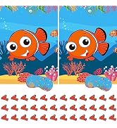 ASTARON 2 Sets Pin The Fin on The Clownfish Game Ocean Themed Birthday Party Supplies Decorations...