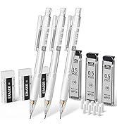 Four Candies Mechanical Pencil Set with Case - 3PCS 0.5mm Clear Mechanical Pencils & 180PCS HB Le...