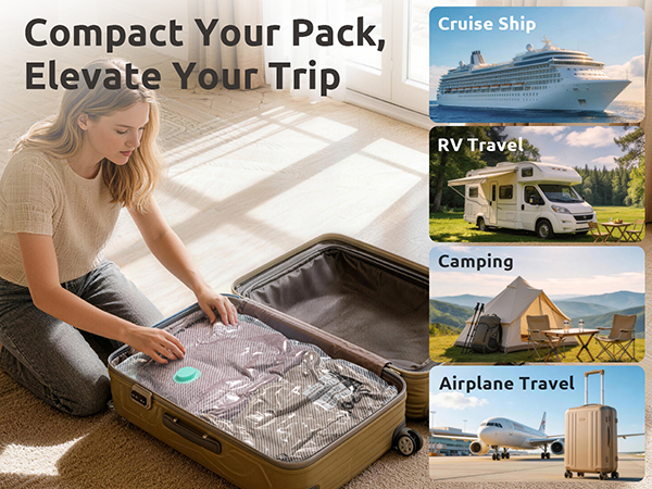 travel vacuum storage bags with pump