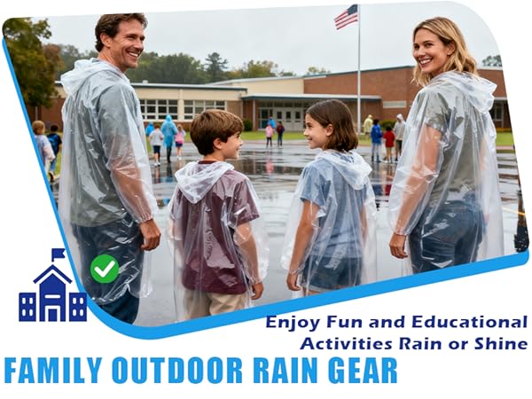 rain ponchos family pack