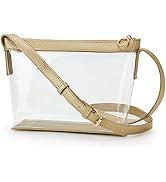 KALIDI Clear Bag Stadium Approved Crossbody Purse Zipper Shoulder Bag Vegan Leather Trim Sports C...