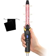 Ukliss Mini Curling Iron, Heats in 30s for Natural Waves & Loose Curls, Dual Voltage Travel Curli...