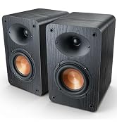 RIOWOIS Passive Bookshelf Speakers for Record Player, 80W Peak Power Stereo Speakers with Silk Do...