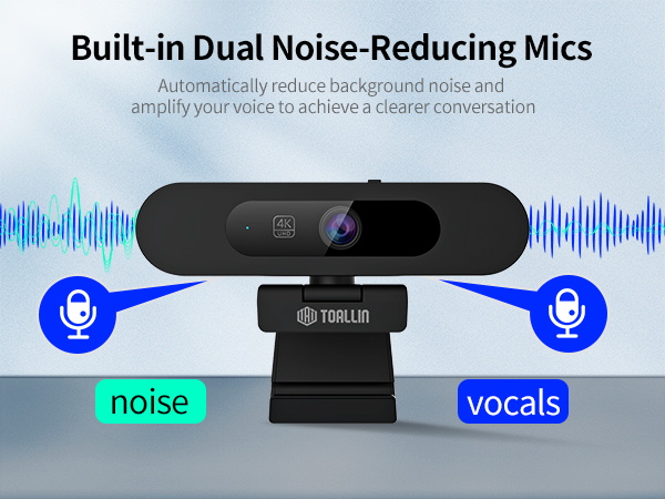 built-in dual noise reducing mics