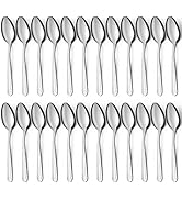 BEWOS 24 Pieces Spoons Set - 7.5 Inchs Spoons Silverware, Stainless Steel Spoon, Dinner Spoon, Di...