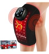 Comfytemp 3D Red Light Therapy Knee Wrap with Vibration Massage, Cordless 5000mAh Heated Knee Mas...