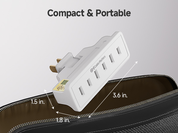 2-Prong 3-Outlet Swivel Wall Tap