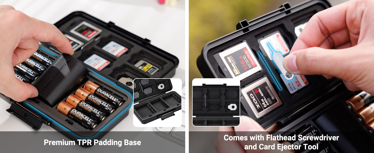 Multi-Function Camera Battery Memory Card Storage Case for 6 SD Card