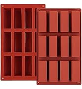 JOERSH 2pcs Granola Bar Mold, Rectangle Silicone Candy Molds for Baking Energy Bars Chocolate Bar...