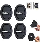 4Pcs Black Car Silicone Door Latch Protective Covers, Universal Fit, Silicone Exterior Finish Acc...