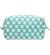 PAZIMIIK Checkered Makeup Bag for Purse Portable Zipper Make Up Pouch Small Cosmetic Case for Tra...