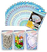 Performore 100 Pack of Holographic Resealable Food Bags, 7x10 Inch Resealable Smell Proof Mylar B...