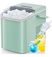 DUMOS Countertop Ice Maker with Handle, 26lbs/24H Portable Ice Machine, 9 Bullet Cubes Ready in 6...