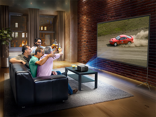 Projector Screen with Stand 120 Inch, 16:9 4K HD Portable Projector Screen Indoor Outdoor