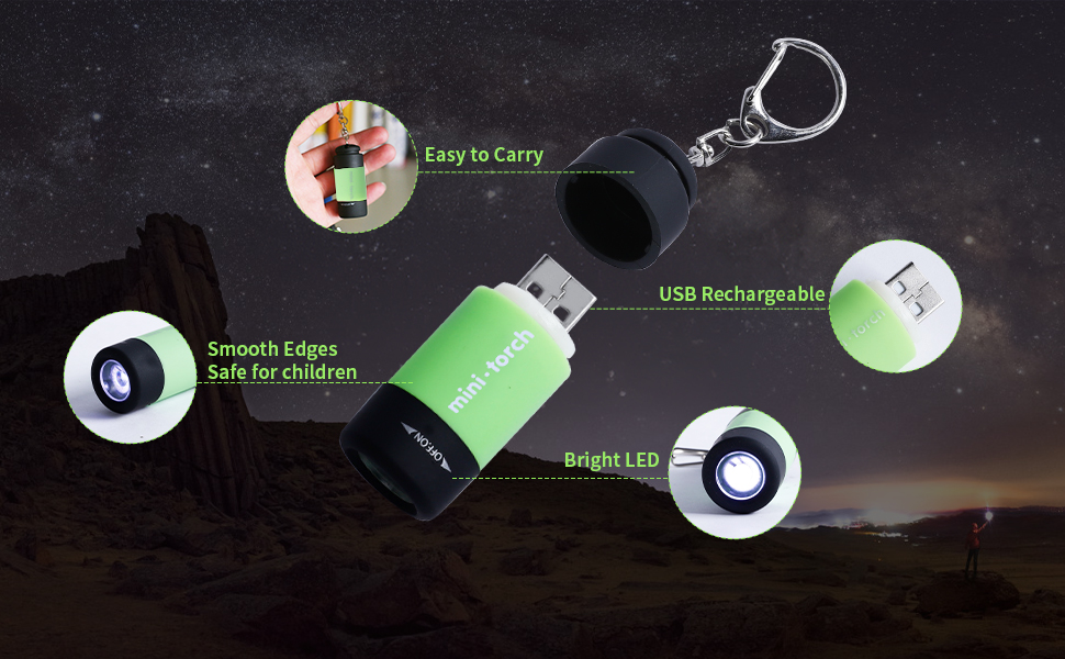 Mini flashlight keychain